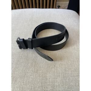 Polo Ralph Lauren Belt Mens 42 /105 Black Italian Leather Silver Buckle